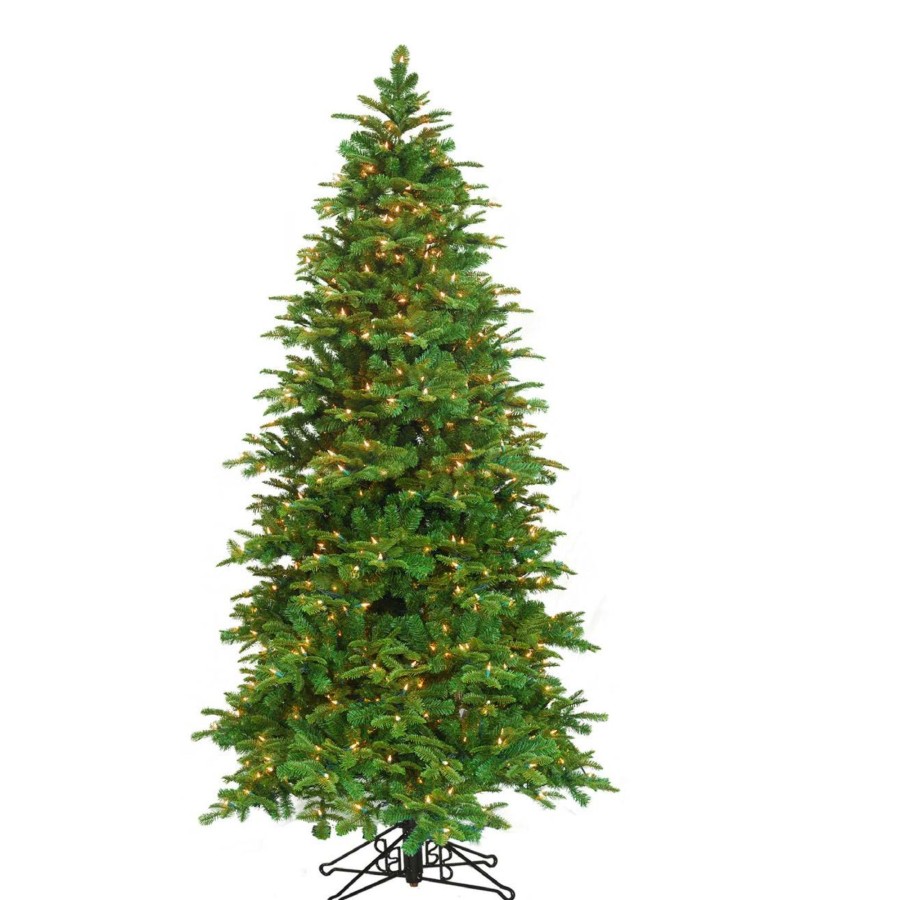 Barcana | 9' Pre-Lit Slim Tiffany Pine Deluxe Artificial Christmas Tree ...